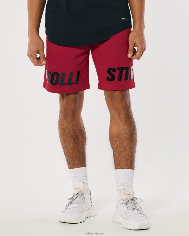 Bottoms Hollister Men Fleece Shine Logo Graphic Shorts 9\\ 488201273 Red